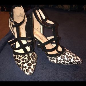 Suede and Pony-hair Woman Straps Shoe